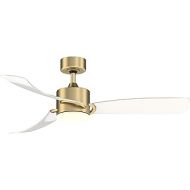 Fanimation FP8511BS SculptAire 52 inch Indoor/Outdoor Ceiling Fan with Clear Blade Set and LED Light Kit, Brushed Satin Brass