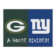 Fanmats NFL House Divided - Packers/Giants Rug, 34 x 45/Small, Black