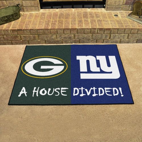  Fanmats NFL House Divided - Packers/Giants Rug, 34 x 45/Small, Black