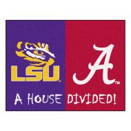 Fanmats NCAA House Divided: LSU/Alabama Rug, 34 x 45/Small, Black