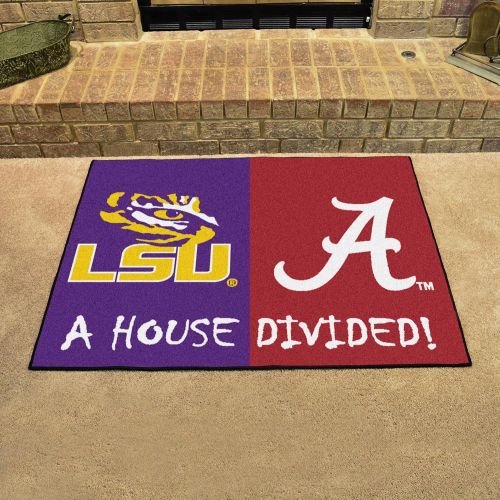  Fanmats NCAA House Divided: LSU/Alabama Rug, 34 x 45/Small, Black