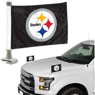 Promark NFL Pittsburgh Steelers Flag Set 2-Piece Ambassador Style, Team Color, One Size