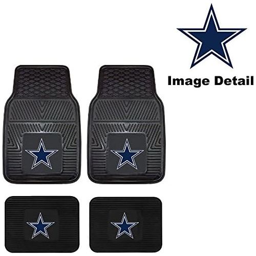  Front & Rear Car Truck SUV Floor Mats Heavy Duty Vinyl - NFL Football - Dallas Cowboys by Fanmats