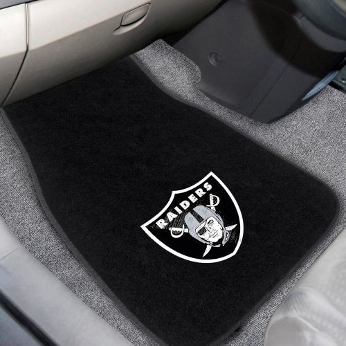  FANMATS 10345 NFL Oakland Raiders 2-Piece Embroidered Car Mat