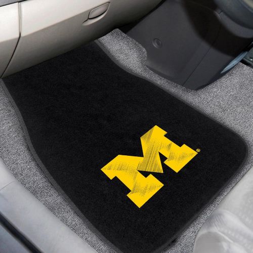  FANMATS 10752 Michigan 2-Piece Embroidered Car Mat