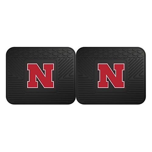  FANMATS NCAA University of Nebraska Cornhuskers Vinyl 2-Pack Utility Mats