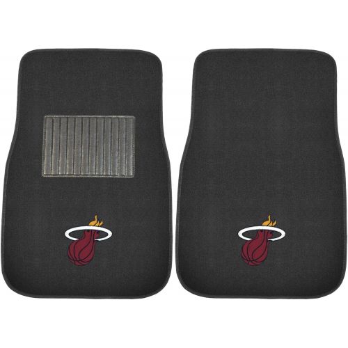  FANMATS 17609 NBA Miami Heat 2-Piece Embroidered Car Mat
