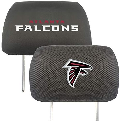  FANMATS 12489 Black Slip Over Head Rest Cover Set, 2 Pack