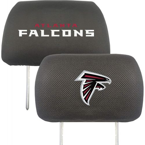  FANMATS 12489 Black Slip Over Head Rest Cover Set, 2 Pack