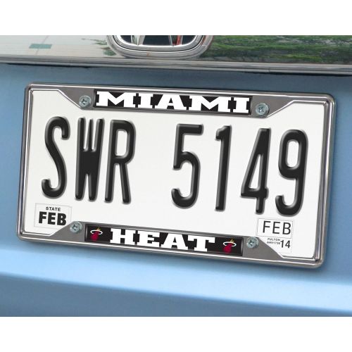  FANMATS 14862 NBA Miami Heat Chrome License Plate Frame