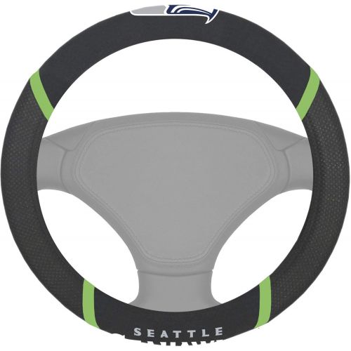  FANMATS 21058 Black Universal 15 Diameter Steering Wheel Cover