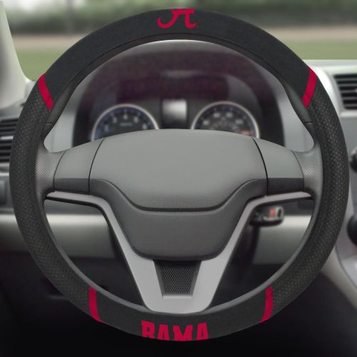  FANMATS 14804 NCAA University of Alabama Crimson Tide Polyester Steering Wheel Cover