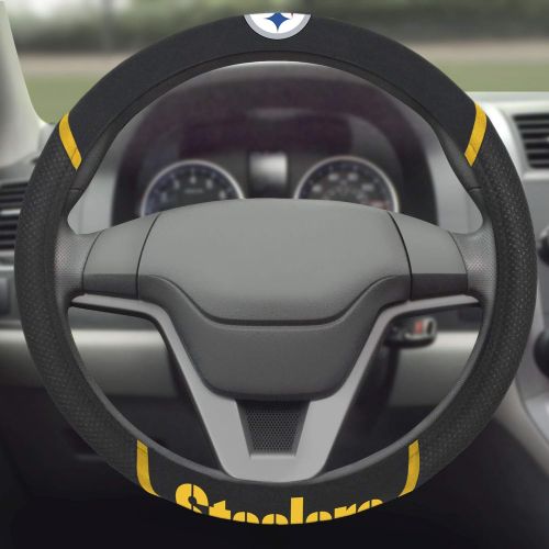  FANMATS 18564 Black Universal 15 Diameter Steering Wheel Cover