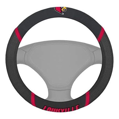  FANMATS NCAA University of Louisville Cardinals Polyester Steering Wheel Cover