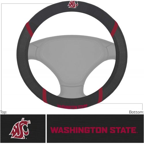  FANMATS NCAA Washington State Cougars Steering Wheel Coversteering Wheel Cover, Team Colors, One Sized