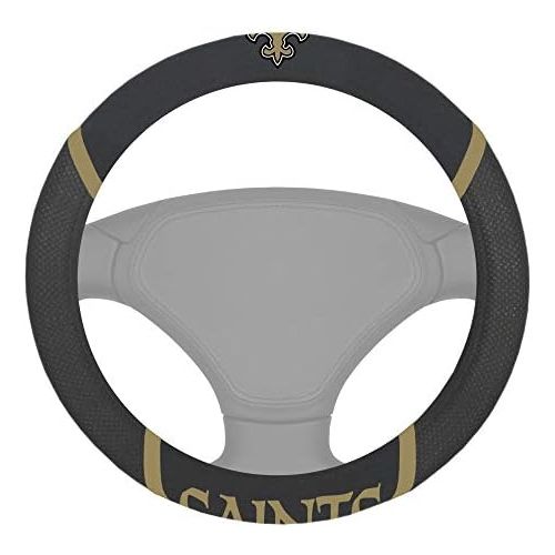  FANMATS 15036 Black Universal 15 Diameter Steering Wheel Cover