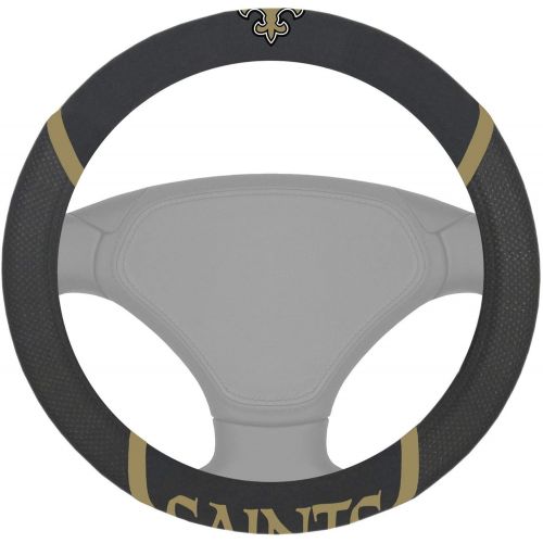  FANMATS 15036 Black Universal 15 Diameter Steering Wheel Cover