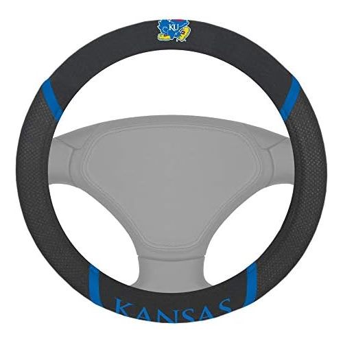  FANMATS 14906 NCAA University of Kansas Jayhawks Polyester Steering Wheel Cover