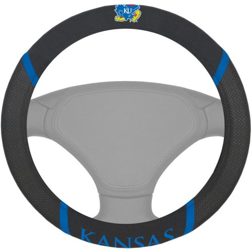  FANMATS 14906 NCAA University of Kansas Jayhawks Polyester Steering Wheel Cover