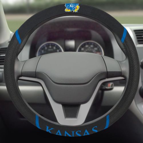  FANMATS 14906 NCAA University of Kansas Jayhawks Polyester Steering Wheel Cover
