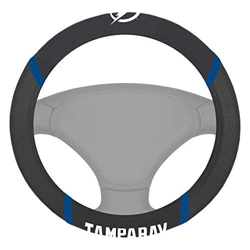  FANMATS NHL Tampa Bay Lightning Steering Wheel Coversteering Wheel Cover, Team Colors, One Sized