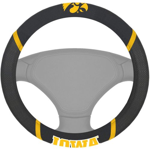  FANMATS 14903 NCAA University of Iowa Hawkeyes Polyester Steering Wheel Cover