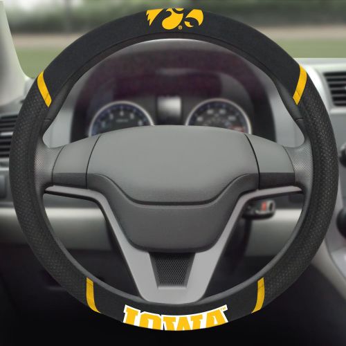  FANMATS 14903 NCAA University of Iowa Hawkeyes Polyester Steering Wheel Cover