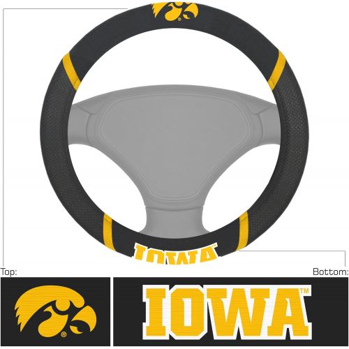  FANMATS 14903 NCAA University of Iowa Hawkeyes Polyester Steering Wheel Cover