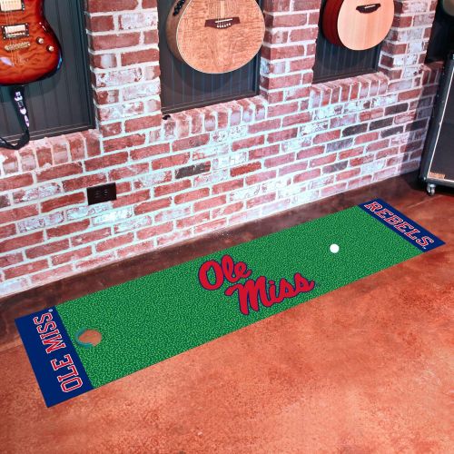  FANMATS NCAA University of Mississippi - Ole Miss Rebels Nylon Face Putting Green Mat