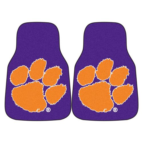  Fanmats NCAA Clemson University Carpet Car Putple Mat Set, Small, Black