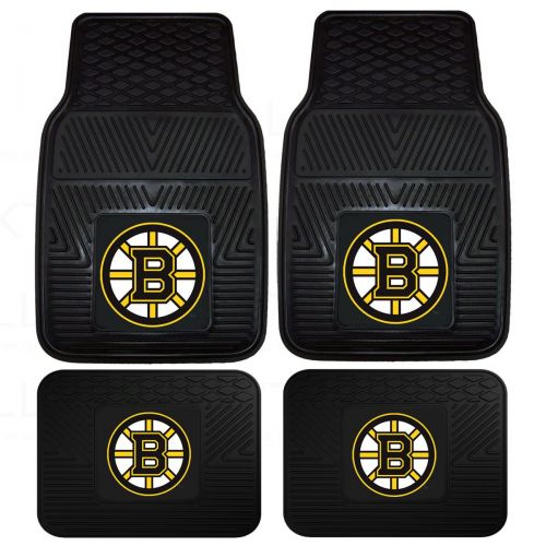  Fanmats Officially Licensed NHL Universal Fit Molded Front and Rear Rubber Floor Mats - Boston Bruins