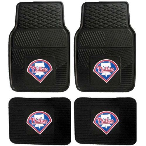  Fanmats MLB Philadelphia Phillies Car Floor Mats Heavy Duty 4-Piece Vinyl - Front and Rear