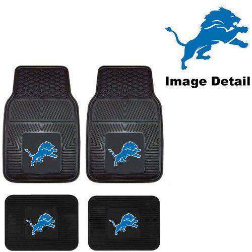  Fanmats Detroit Lions NFL Front & Rear Car Truck SUV Vinyl Car Floor Mats - 4PC