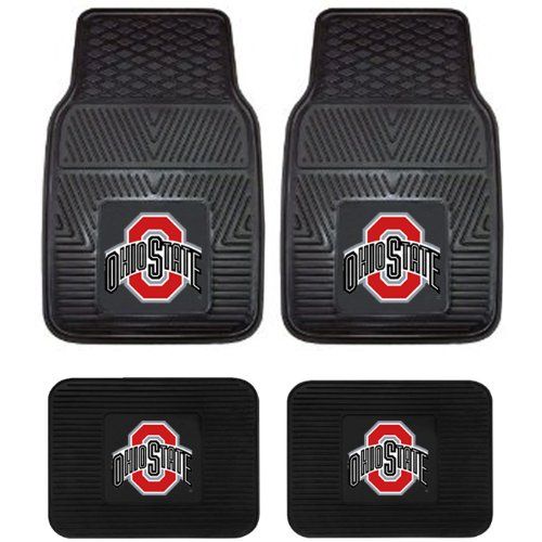  Fanmats OSU Ohio State University Buckeyes Front & Rear Car Truck SUV Vinyl Car Floor Mats - 4PC