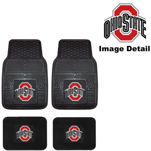  Fanmats OSU Ohio State University Buckeyes Front & Rear Car Truck SUV Vinyl Car Floor Mats - 4PC