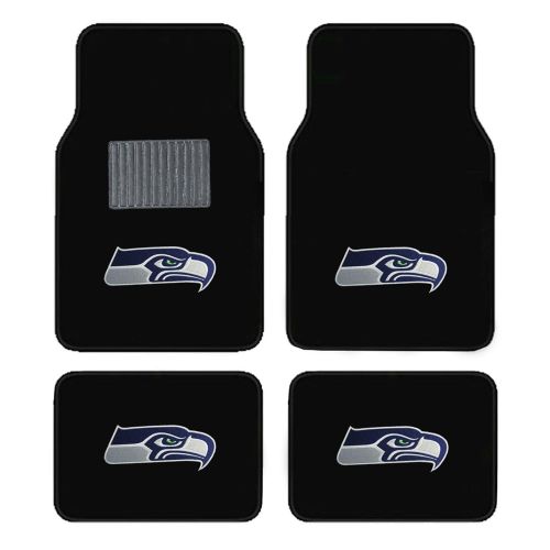 Fanmats Newly Released Licensed Seattle Seahawks Embroidered Logo Carpet Floor Mats. Wow Logo on All 4 Mats.