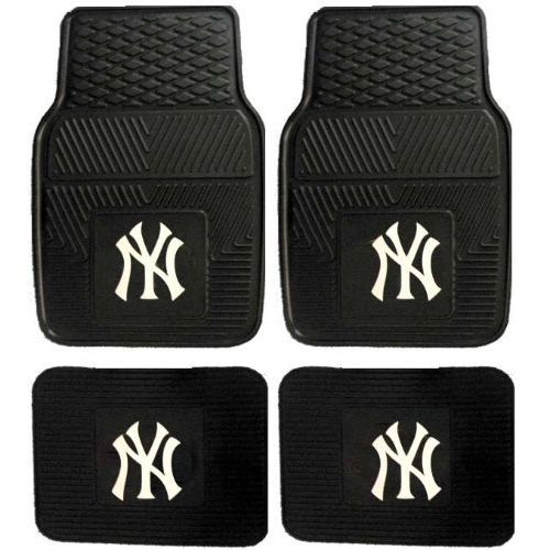  Fanmats MLB New York Yankees Car Floor Mats Heavy Duty 4-Piece Vinyl - Front and Rear