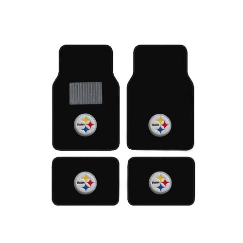  Fanmats Pittsburgh Steelers Embroidered Logo Carpet Floor Mats. Wow Logo on All 4 Mats.