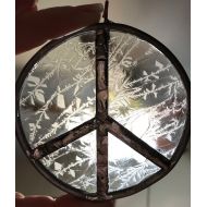 FanningArtStudios Large Frosted Peace Sign Sun Catcher Ornament - Indoor / Outdoor