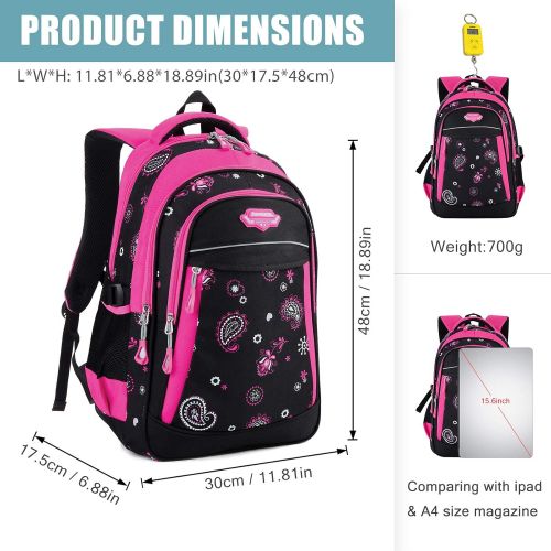  Backpack for Girls, Fanspack Girls Backpack for School Bags Kids Backpack Bookbag School Backpack for Elementary