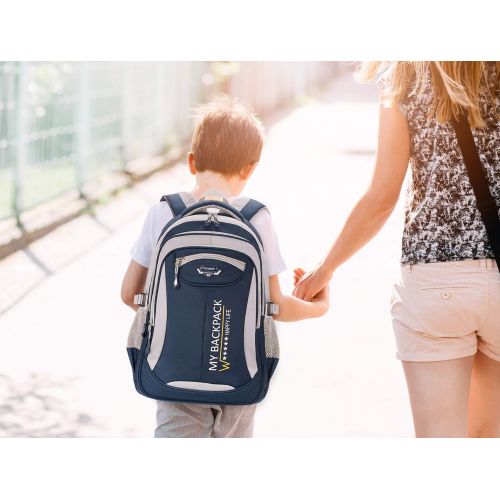  School Bags for Boys, Fanspack Boys Backpack for School Kids Backpack Bookbags for Elementary