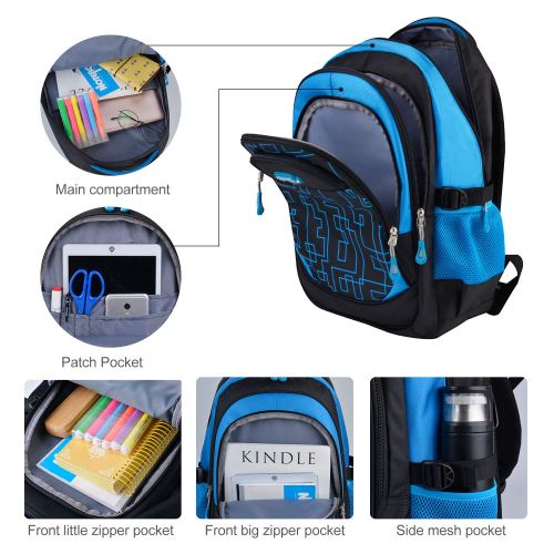  Rolling Backpack for Boys, Fanspack Backpack with Wheels Trolley School Bags Kids Backpack Bookbags Wheeled Backpack for School