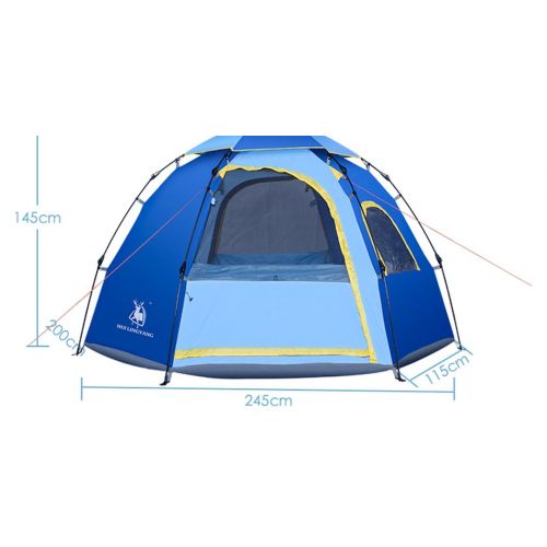  Outdoor Tent, Fansport 6 Person Hexagonal Automatic Waterproof Sun Shelter Camping Tent