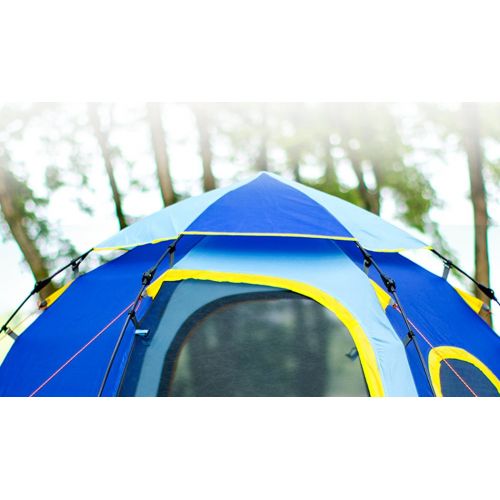  Outdoor Tent, Fansport 6 Person Hexagonal Automatic Waterproof Sun Shelter Camping Tent