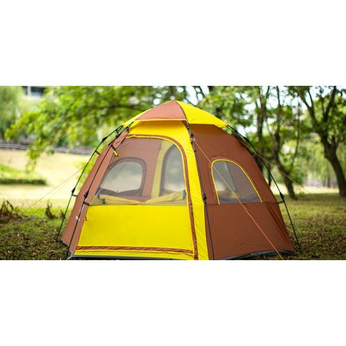  Outdoor Tent, Fansport 6 Person Hexagonal Automatic Waterproof Sun Shelter Camping Tent