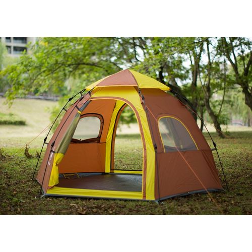  Outdoor Tent, Fansport 6 Person Hexagonal Automatic Waterproof Sun Shelter Camping Tent