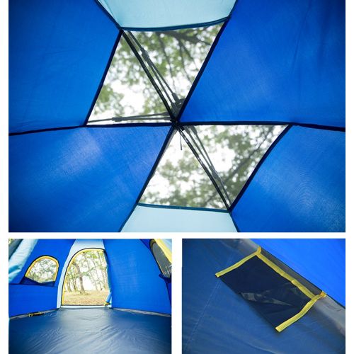  Outdoor Tent, Fansport 6 Person Hexagonal Automatic Waterproof Sun Shelter Camping Tent