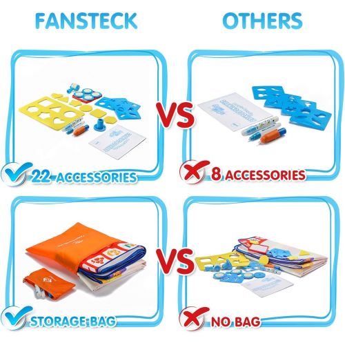  [아마존베스트]Fansteck Water Doodle Mat, Large Water Drawing Mat 40X40 inch, No Mess Aqua Magic Doodle Mat with 24 Accessories, Colorful Educational Toy and Ideal Gift for Toddlers, Boys, Girls