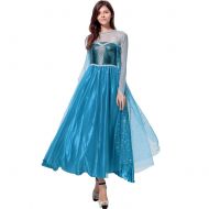Fanstyle Halloween Costume Frozen Dress Aisha Princess Dress Organza Blue Wedding Dress
