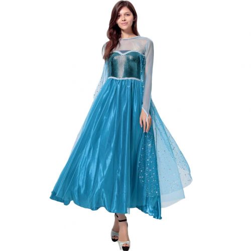  Fanstyle Halloween Costume Frozen Dress Aisha Princess Dress Organza Blue Wedding Dress